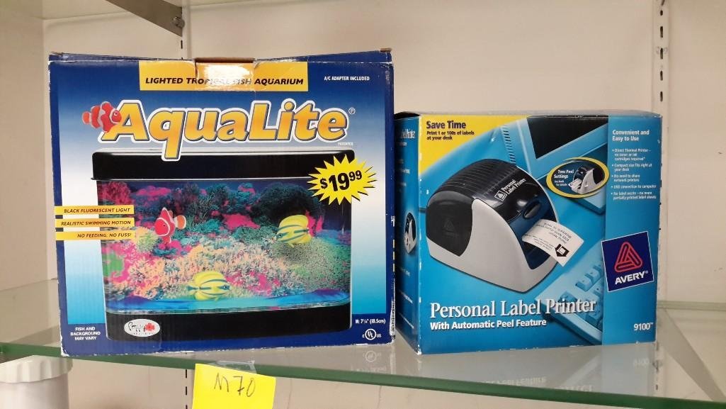 Aqua Lite and Personal label Printer: both in original box, Avery Personal Label Printer model #9100