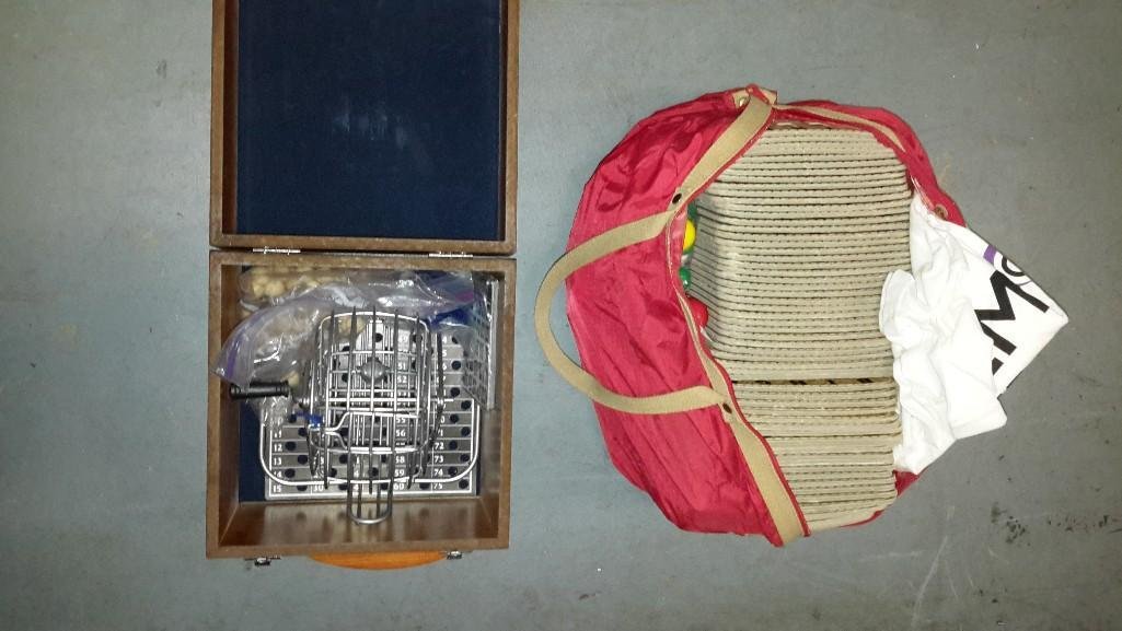 Bingo Game: Lot includes, the cards and doters, basket and balls