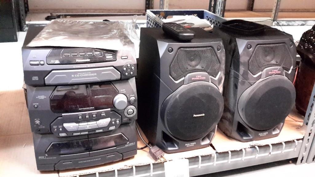 Panasonic 5 CD Stereo System: black, model # SC-AK17