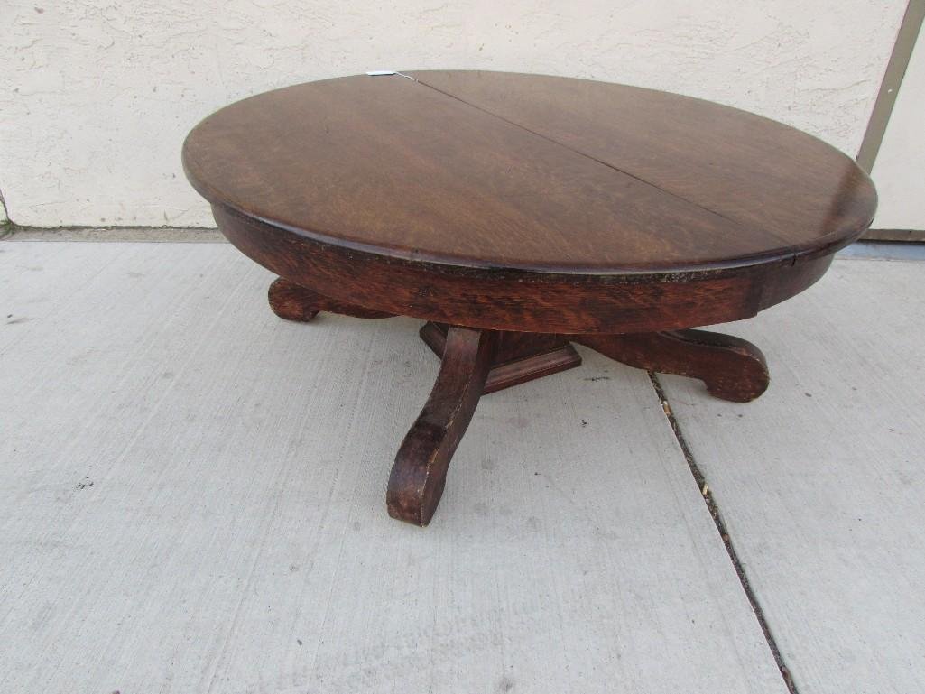 Round Coffee Table: Diameter of 44" and is 18" tall. Converted dining room table to a coffee table.