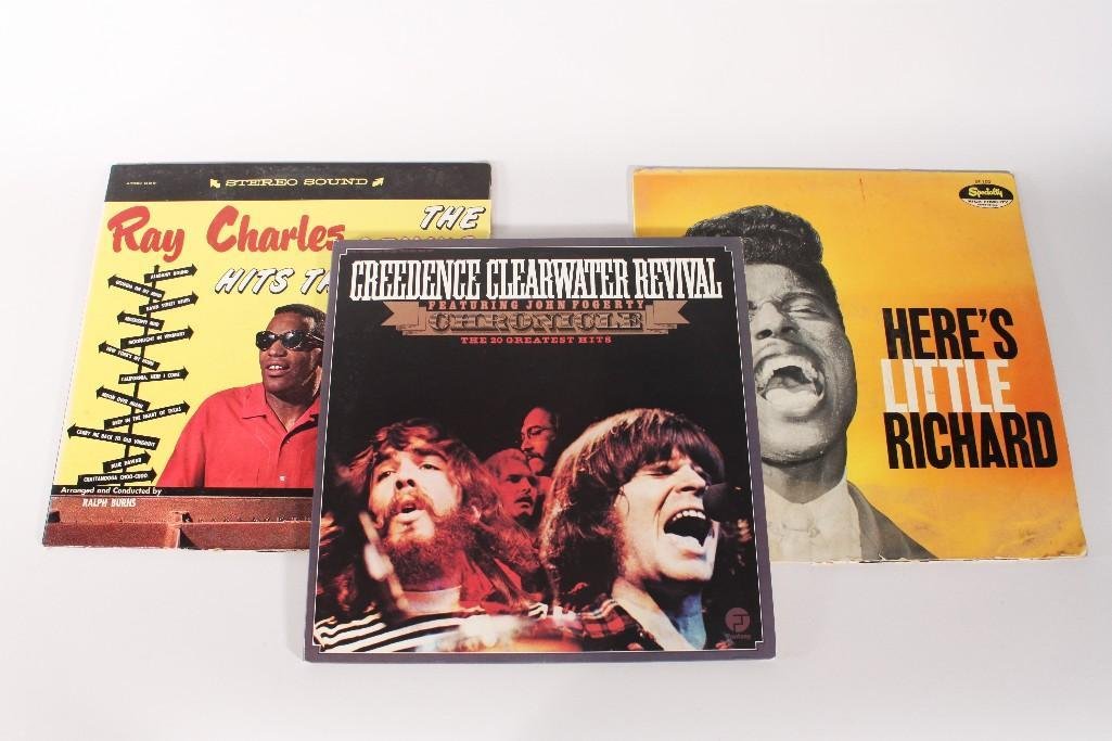 LP Vinyl Records (3): Here's Little Richard, specialty Label; Creedence Clearwater Revival, Fantasy Label; Ray Charles, ABC Paramount label, 