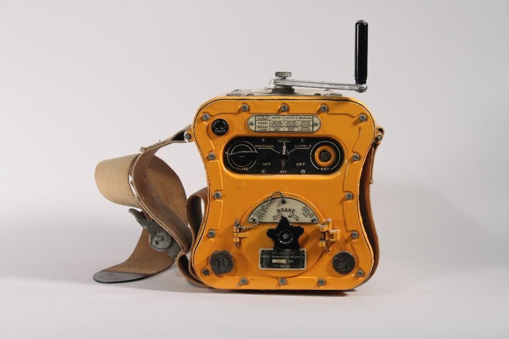 WWII Gibson Girl: Plate on front states Single Corps radio transmitter BC-778-D 3187CNK 391-DAY-44
