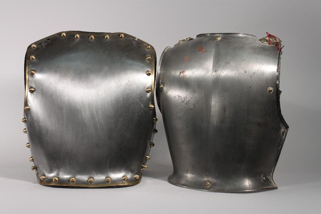 medieval English Life Guard Top Armor: Also called Royal Blue back plate, silver metal and gold tone 