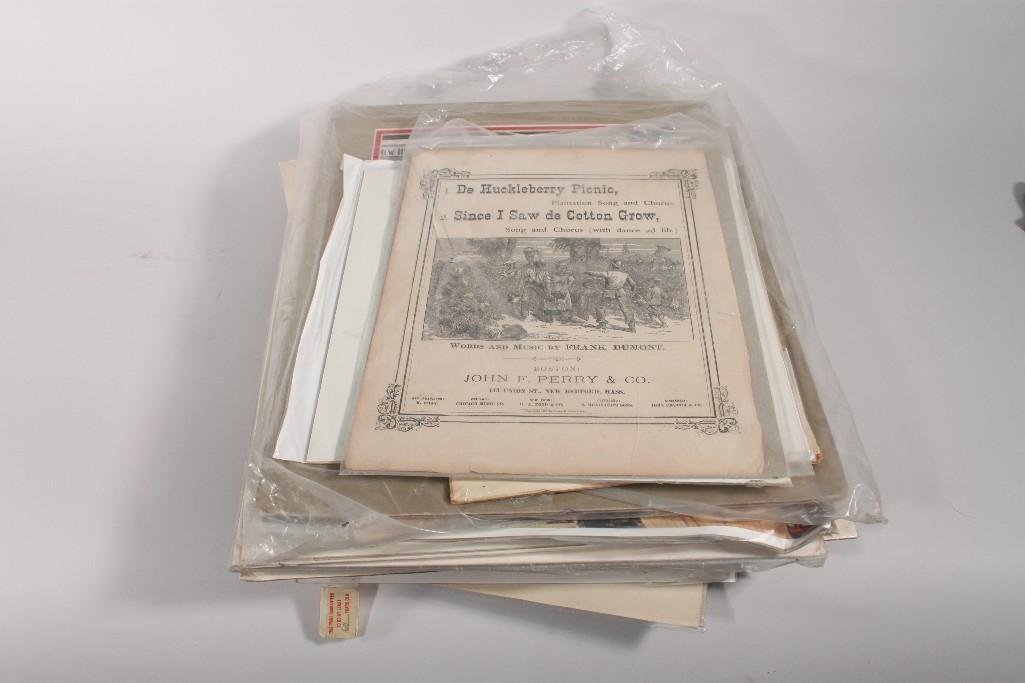 Vintage Black Americana Prints (10+): Some advertising prints, sheet music covers, art work, and more 