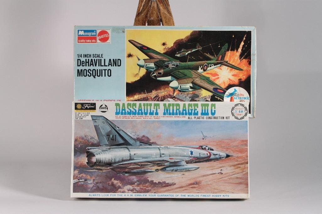 AHM and Monogram Model Aircraft Kits (2): Kits include Dassault Mirage III C (1:48 scale) and DeHavilland Mosquito (1/4 In. scale).