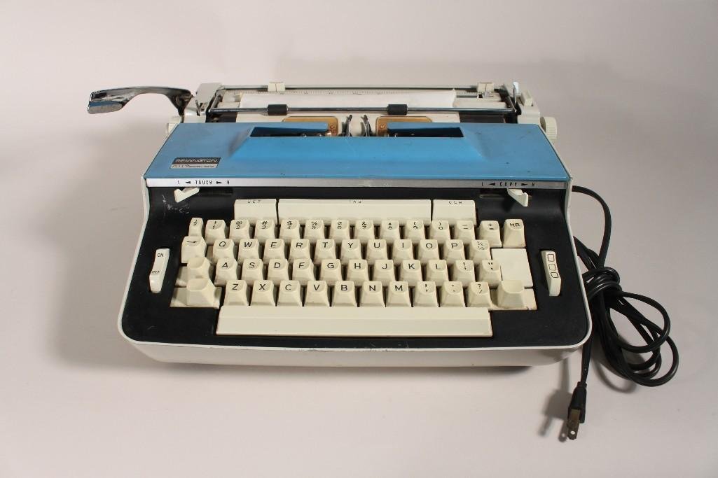 Remington Typewriter: Electric typewriter, model number 611 made in Japan.