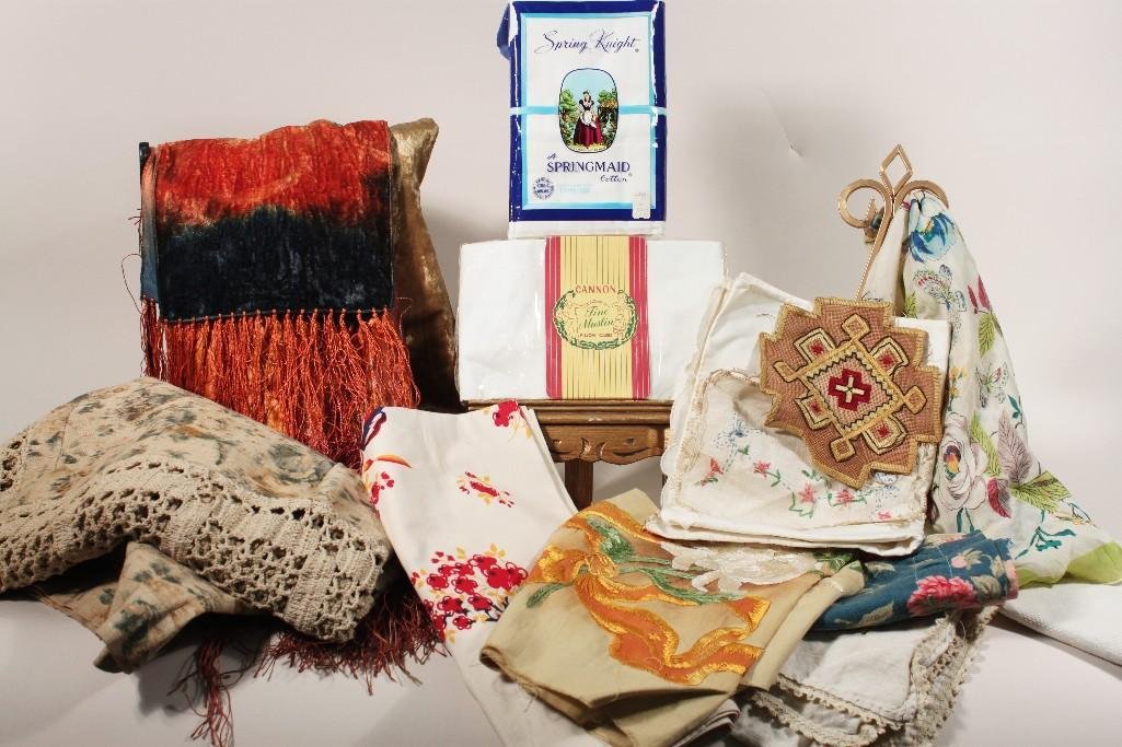 Linens: items include: pillow cases, handkerchiefs, scarves, and more. 