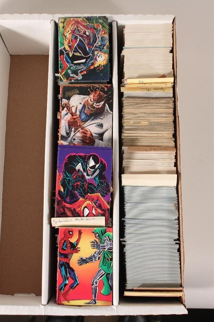 Vintage Movie, TV, and Cartoon Trading Cards: Large selection includes Spider-Man and Spider-Man 2, Speed Racer, Apollo 11 space shots, Sonic the Hedgehog, and more.