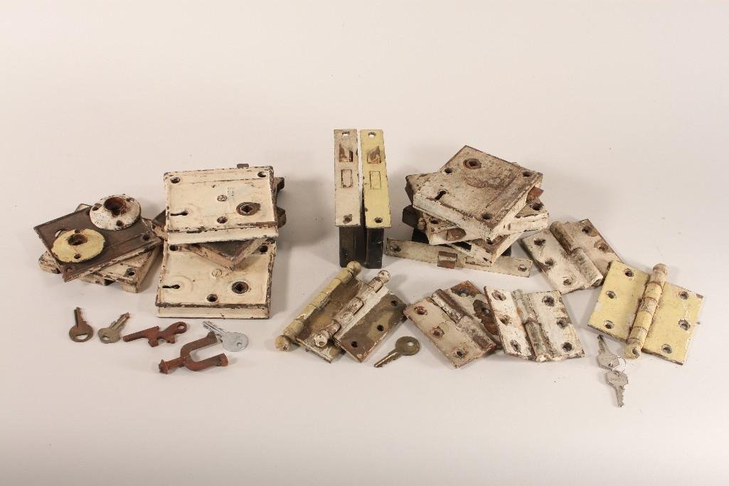 Vintage Door and Cabinet Hardware: Includes hinges, keys, door lock set, and more 