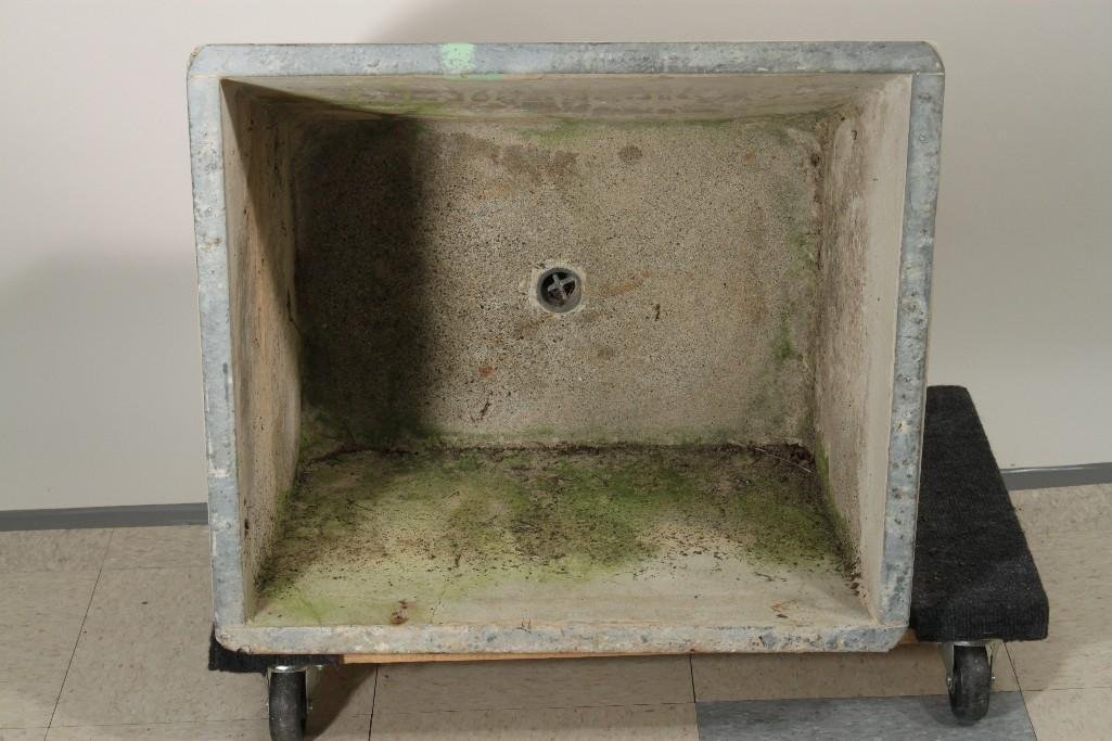 Salvaged Cement Garage Sink: 24"x 17.5" x 22", needs cleaning shows some wear, 
