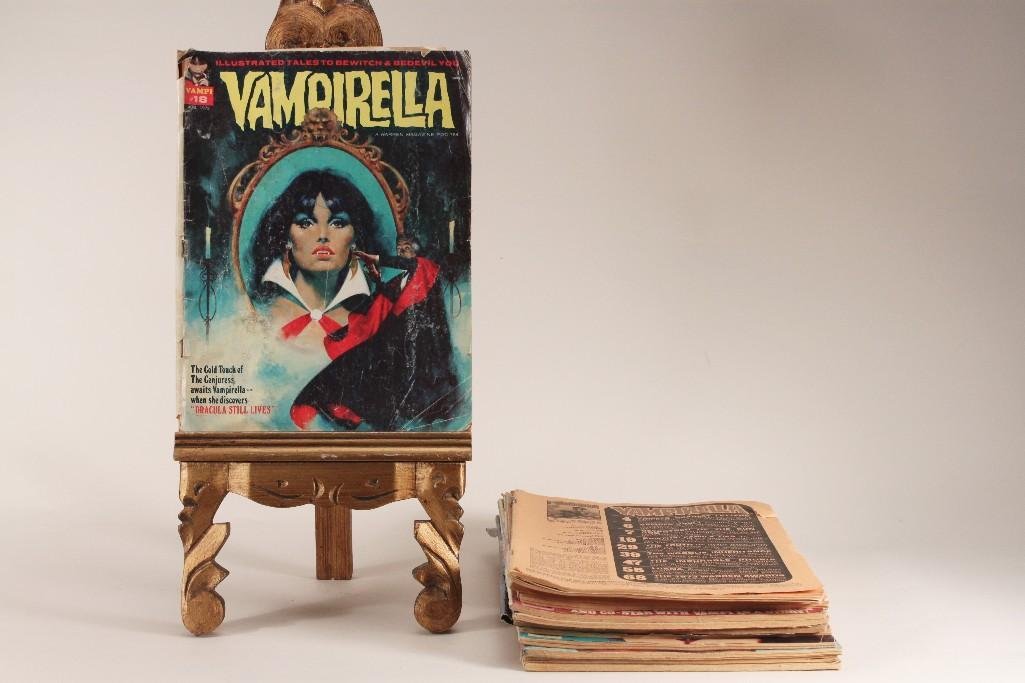 Vamprella Comic Book Collection (12): A Warren Magazine Comic Book editions range from 1972 -1979, not rated, in fair condition.