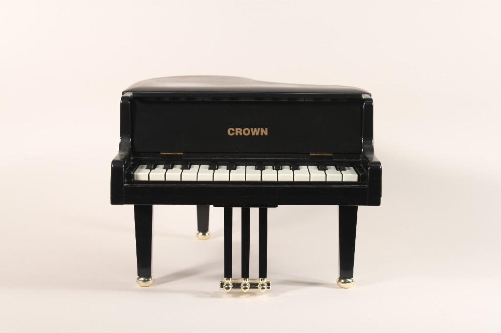 Miniature Crown Baby Grand Player Piano: 9" x 11.5" x 16", battery operated