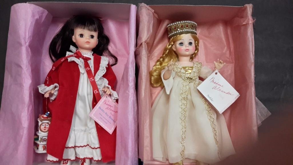 Madame Alexander Brooke & Isolde Dolls (2): Beddy-Bye Brooke made exclusively for FOA Schwarz 14" tall, and 13" tall Isolde doll, both are mint in box 