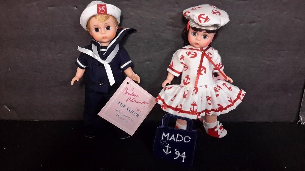 Madame Alexander Dolls (2): 7" Setting Sail for Summer Doll MADC 1994 Premier limited edition, and 7" The Sailor Doll made for FOA Sports, both are mint in box 