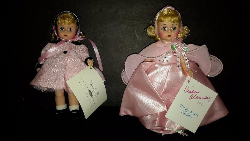 Madame Alexander Wendy Dolls (2): 8" Wendy Honor Madame Doll 1993, and Wendy Ann 7" Doll 1995, both are mint in box 