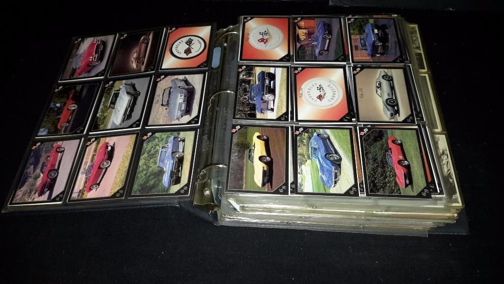 Vintage Collectible Cards: Binder full assorted collectible cards, some titles include Corvettes, Vietnam, Mickey Mouse, Bambi, Weird Ball, Welcome Back Kotter, Judy Garland, and others 