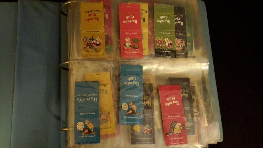 Match Book Collection: Casino Club match book collection in binder and sleeves, good condition