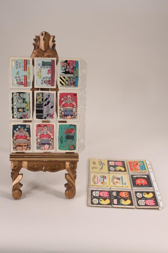 Pac-man & Mario Collectors Cards: Trading cards in cellophane sleeves, good condition