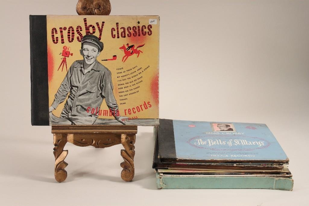 Vintage Vinyl Records and Record Sets: Columbia Danny Kaye record set, Decca Records Bing Crosby "The Bells of St. Mary's" record set, Roaring Twenties Memory Set, Percy Faith and Tony Bennett LP records and more.