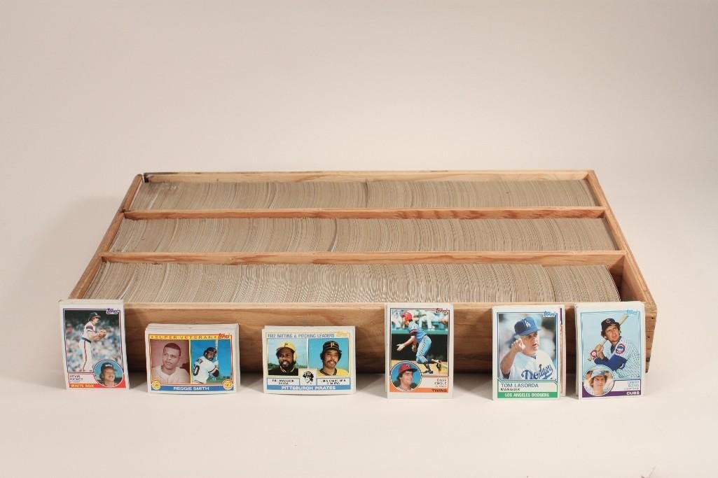 Baseball Trading Cards: Teams include the Red Sox, White Sox, Padres, Pirates, Braves, Astros, Phillies, Indians and more, all are in wood divided box 