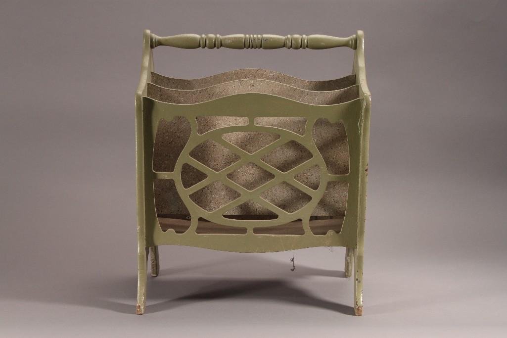 Wood Magazine Holder: Green press board stand measure 17" X 14" 