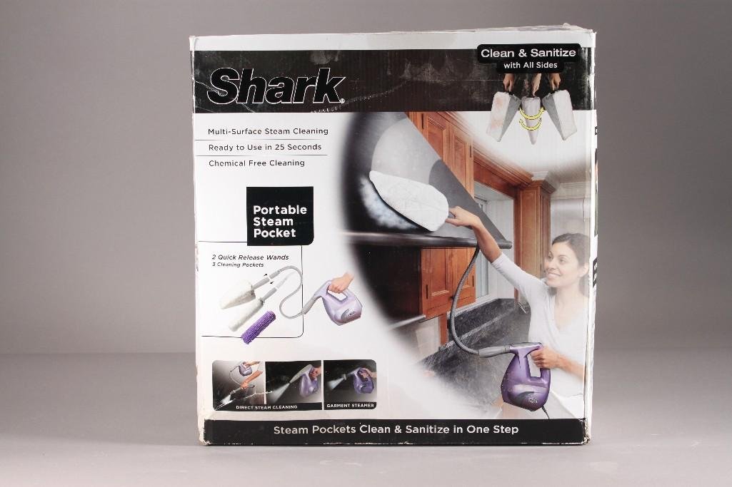 Shark Multi Purpose Steam Cleaner: Ready to use in 25 seconds, 2 quick release wands, 3 cleaning pockets, can be used as garment steamer and more, in box with manual.