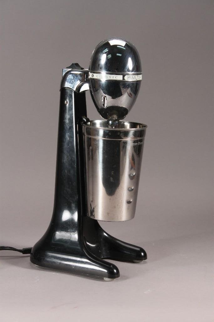 Retro Style Hamilton Beach Drink Master: Black and stainless steel, model no. 750BC, 2 speed, 14.5" tall.