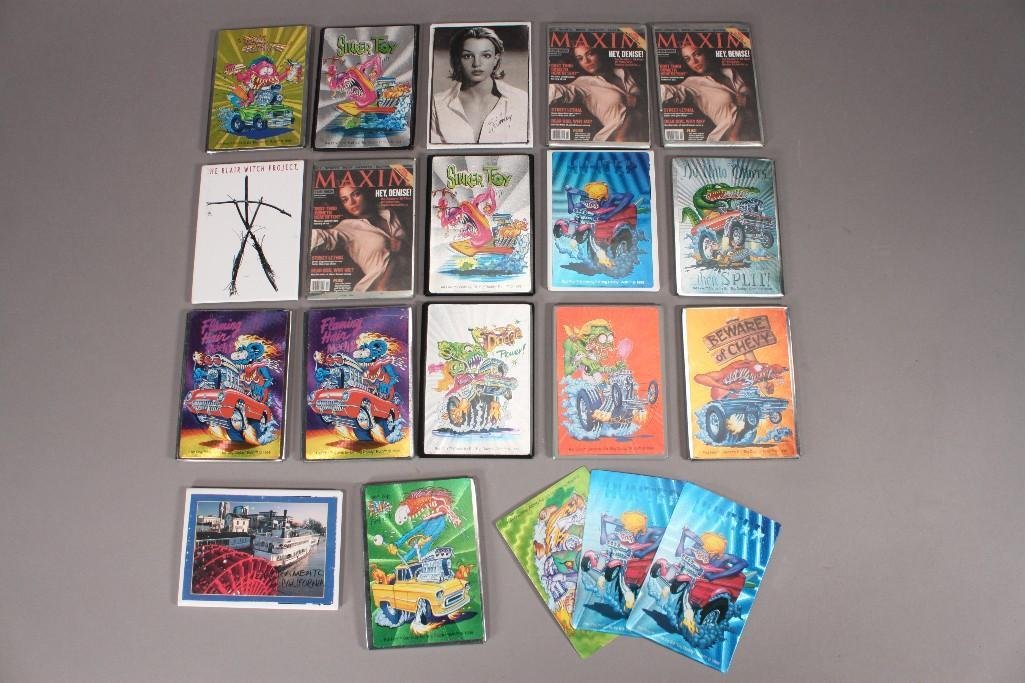 Stan "The Human Siren" Lemkuil Rat Fink Magnets and: Items include signed and dated Rat Fink collector card magnets (most are marked Rat Fink Cards by "Big Daddy" Roth, 1998), Maxim Magazine magnets, signed The Blair Witch Project magnet, and 