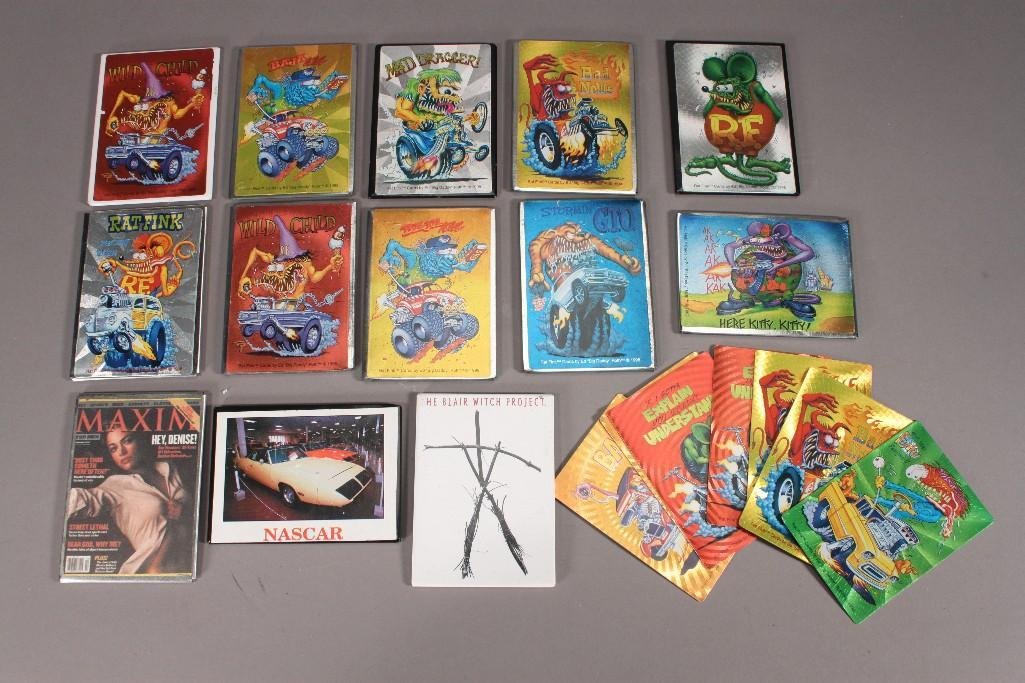 Stan "The Human Siren" Lemkuil Rat Fink Magnets and: Some are signed and dated by Stan. Cards are marked Rat Fink Cards by Ed "Big daddy" Roth 1998. Also includes Maxim, Nascar, and The Blair Witch Project magnets.