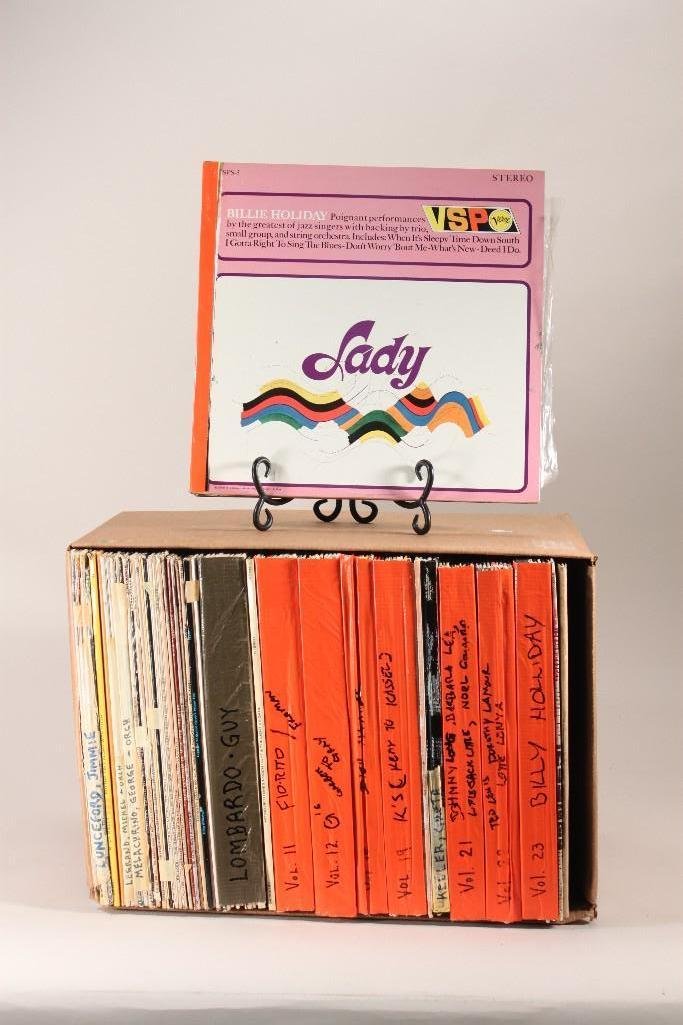 Record Collection: Artists include Billy Holiday, Guy Lombardo, Michel Legrand, Glenn Miller, and more.
