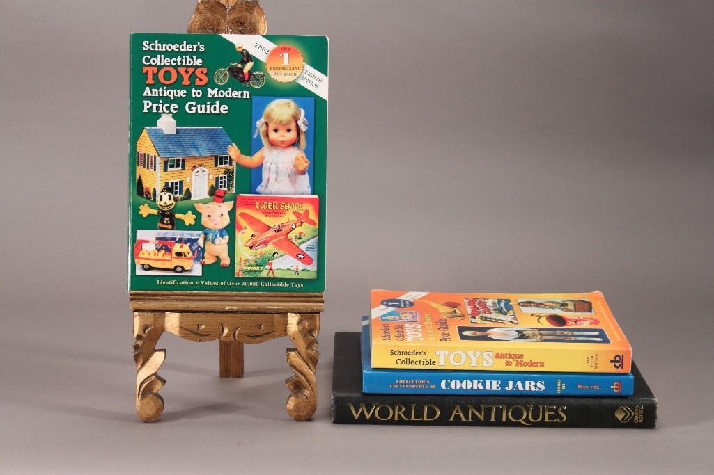 Collectors Reference Book (4): Titles include (2) Schroeder's collectible toys,Cookie Jars, and World Antiques 