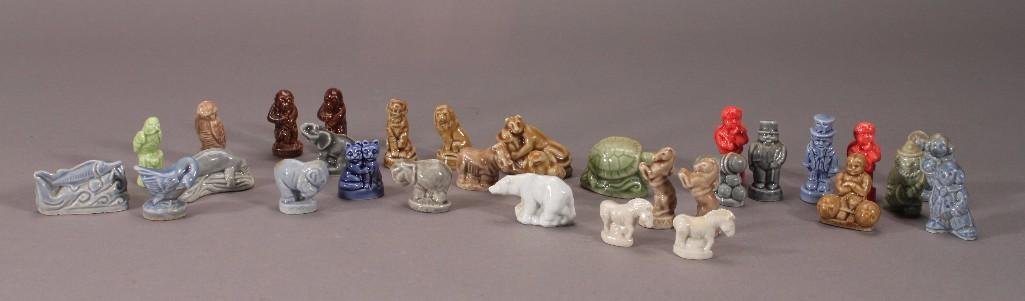 Wade Miniature Figurines (31): Lot includes cats, elephant, monkeys, clowns, and more.