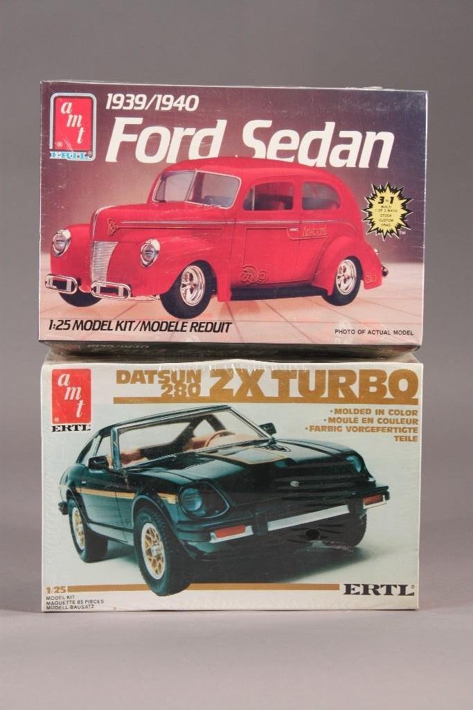 AMT Plastic Model Kits (2): Includes: 1939/1940 Ford Sedan, and a Datsun 280 ZX Turbo. Both in original packaging.
