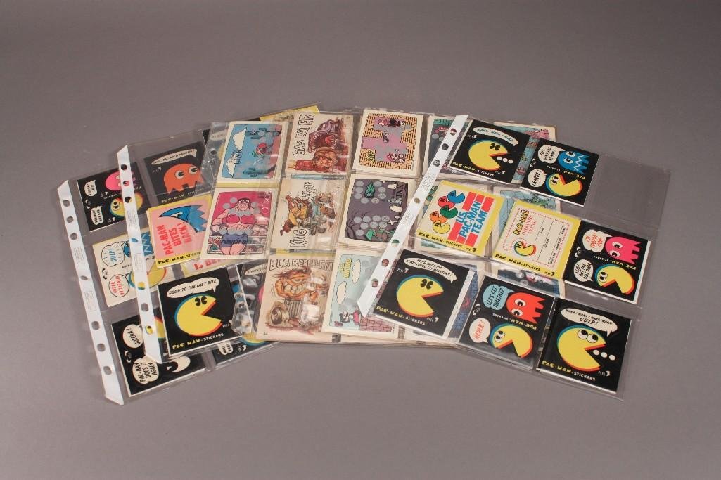 Vintage Collectors Cards and Stickers: Pac Man sticker cards, nintendo Mario sticker cards and more 