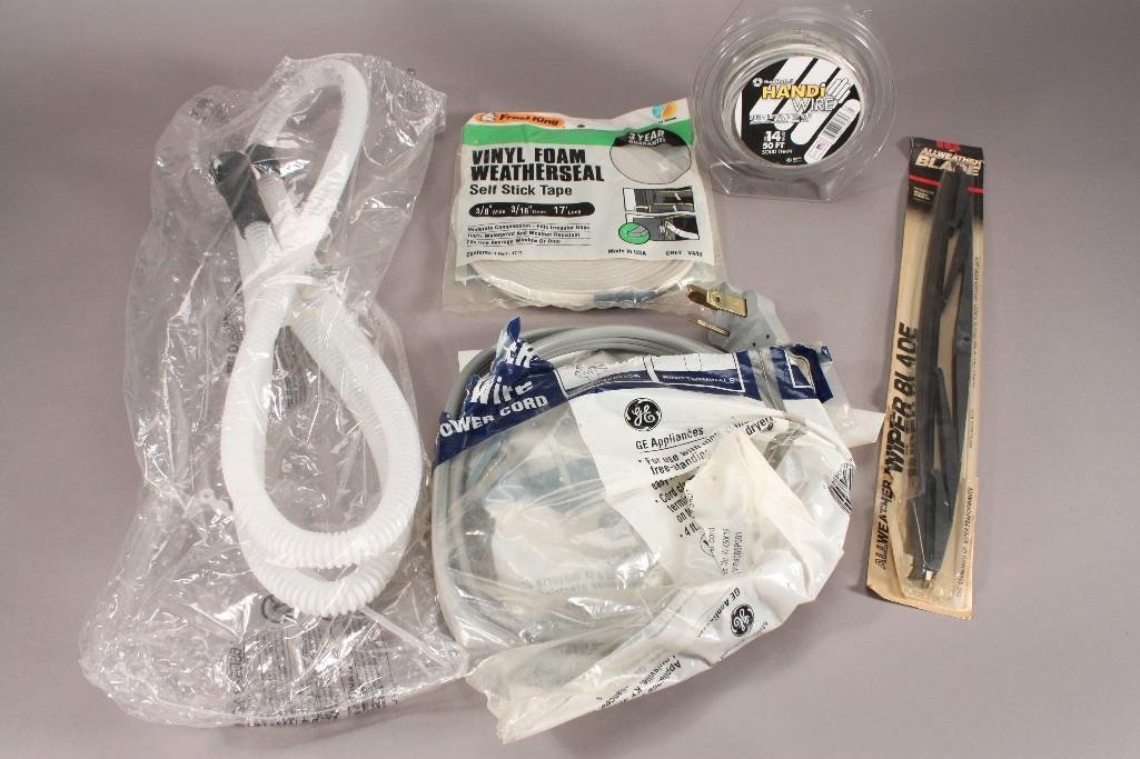 Do it Yourself Tools and Supplies: Lot includes Frost King Vinyl Foam Weatherseal Tape, Multi Purpose Copper Wire, Drip Watering Container Kit, Paint Rollers, brushes and more.
