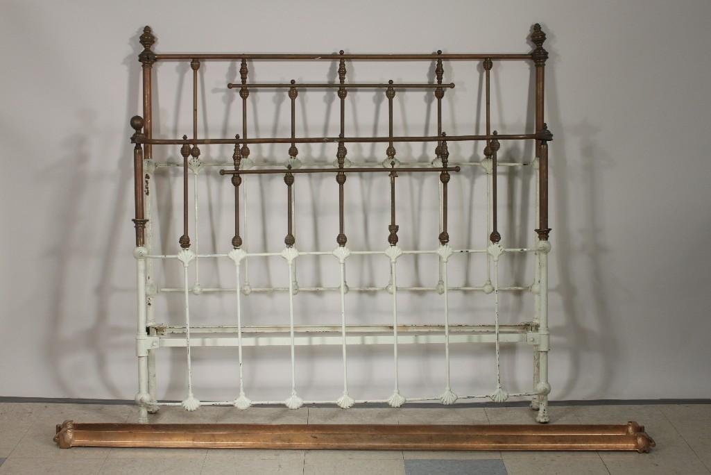 Vintage Brass and Wrought Iron Full Size Bed Frame (1 of 6)