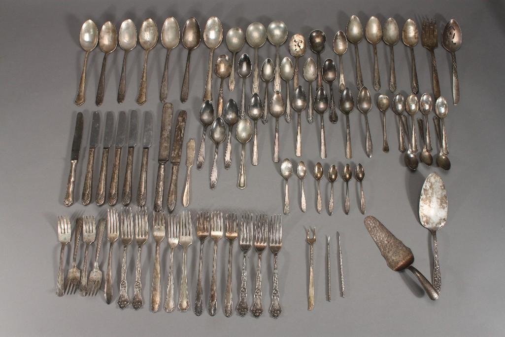 Silver Plate Flatware: Includes forks, butter knives, spoons, serving utensils and more, many different patterns