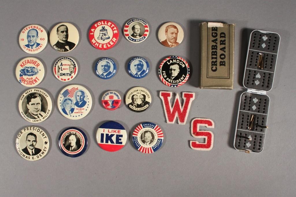 Political Buttons, Mini Cribbage Board (1 of 6)