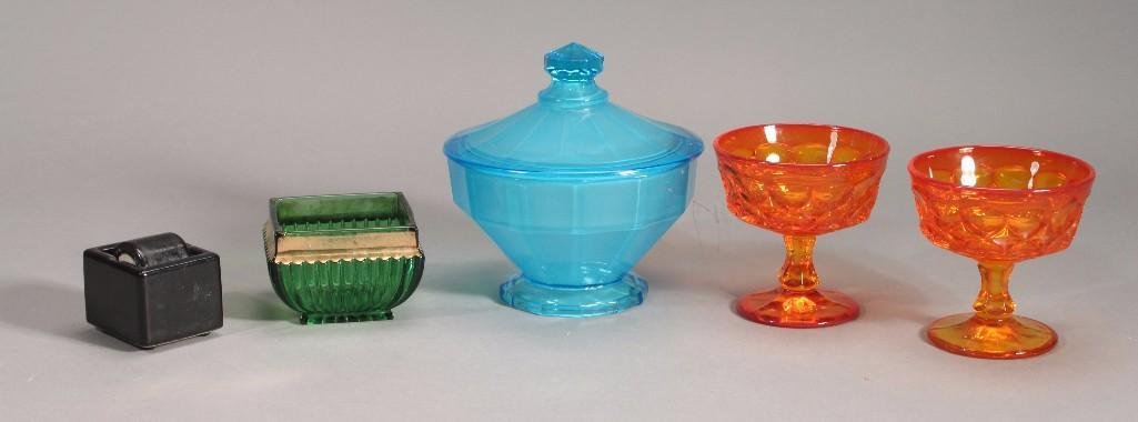 Vintage Colored Glass Serving Dishes (5) (1 of 10)