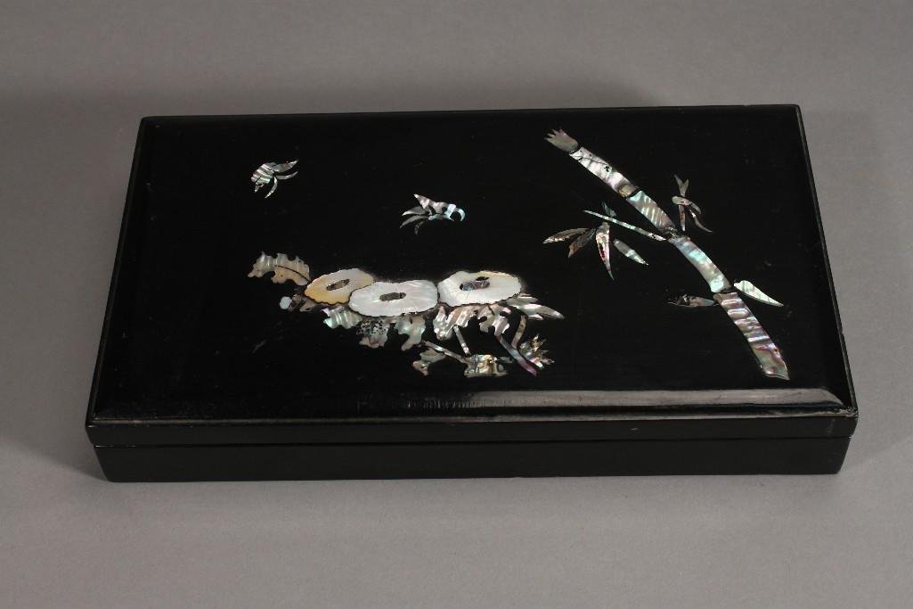 Asian Abalone inlaid Smoking Accessory Box (1 of 4)