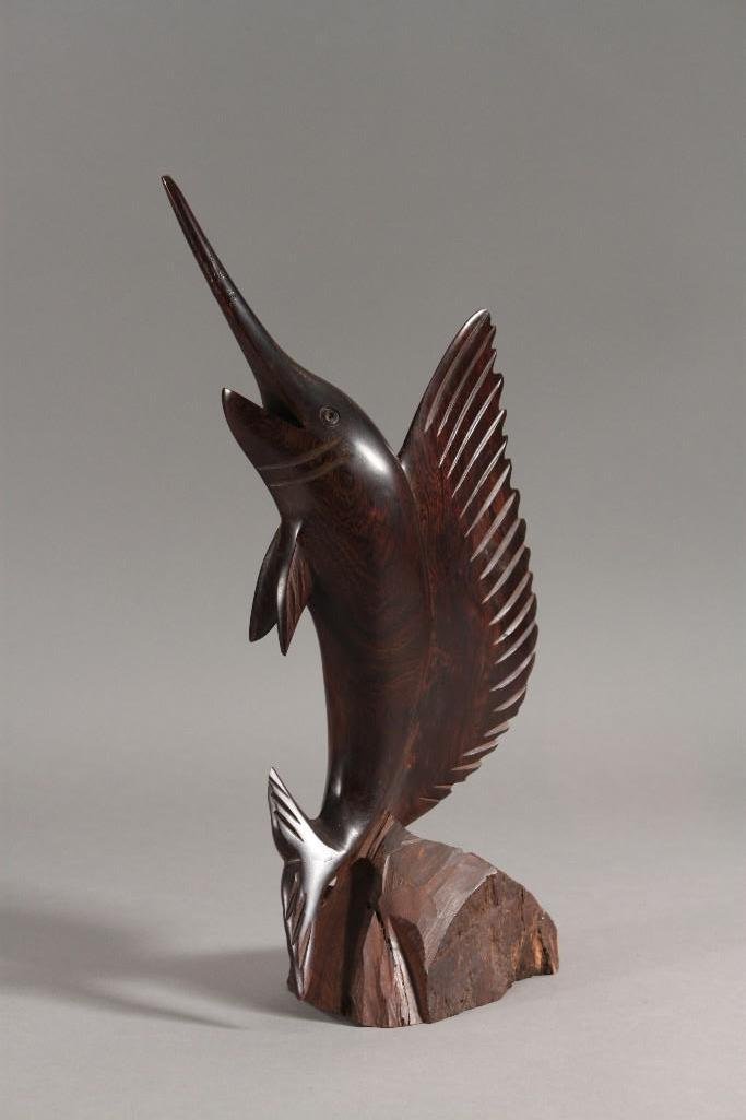 Carved Wood Sword Fish Sculpture (1 of 7)