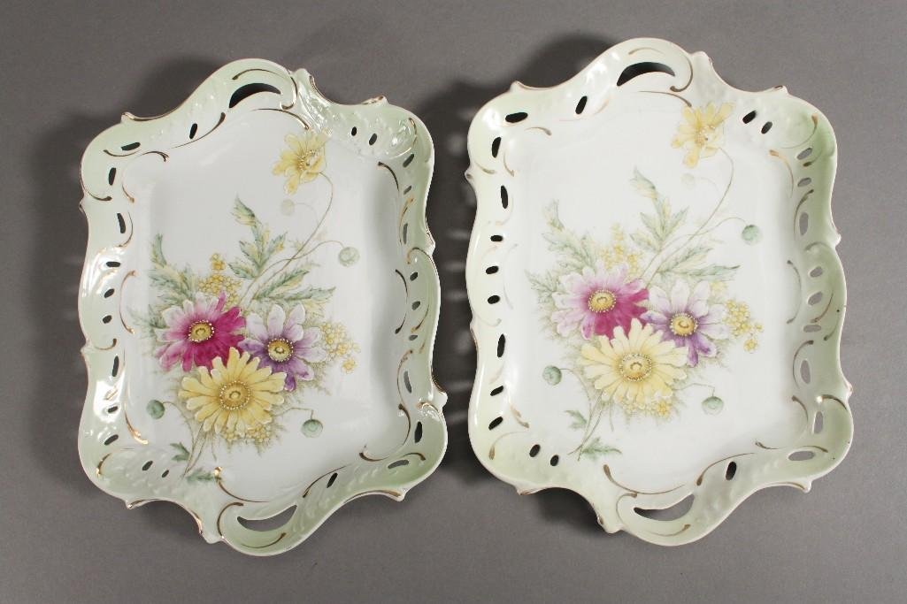 Germany Hand Painted Floral Trays (2) (1 of 6)