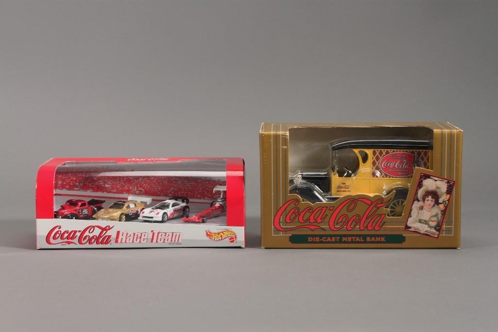 Coca-Cola Die Cat Metal Bank and Hot Wheels (1 of 8)