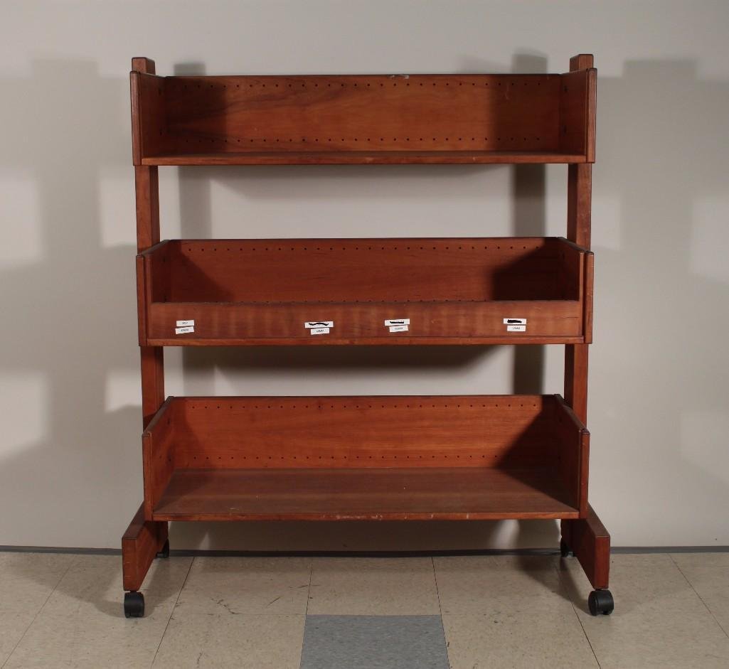 Three Tiered Wooden Shelving Unit (1 of 3)