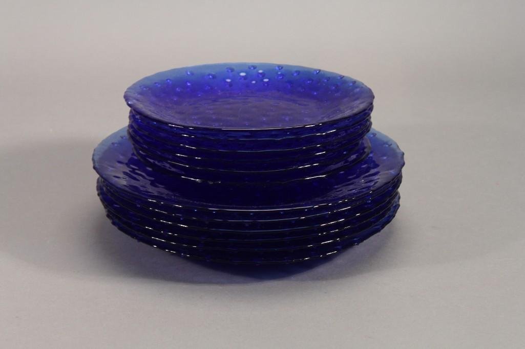 Blue Glass Plates (12) (1 of 3)