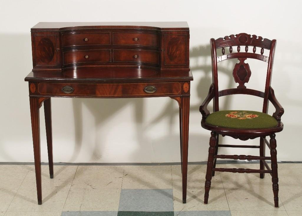 Antique Mahogany Duncan Phyfe Desk With Chair Jul 19 2015 The