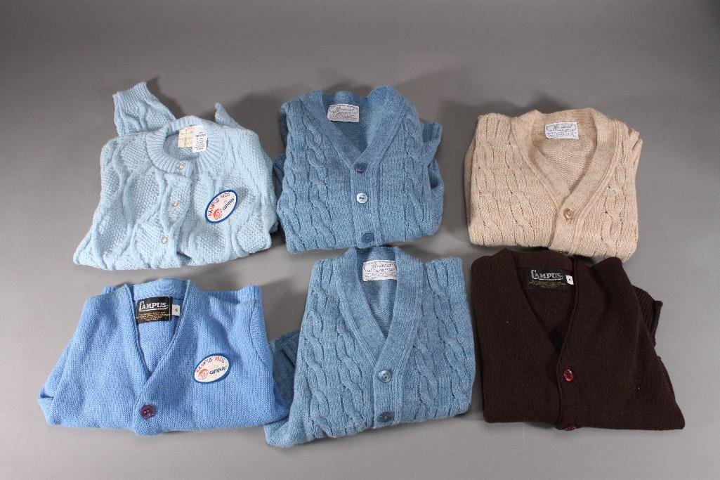 Vintage Childrens Sweaters (6): Includes a (2) Campus sweaters (size 4), (3) Robinit sweaters (size 4), and more