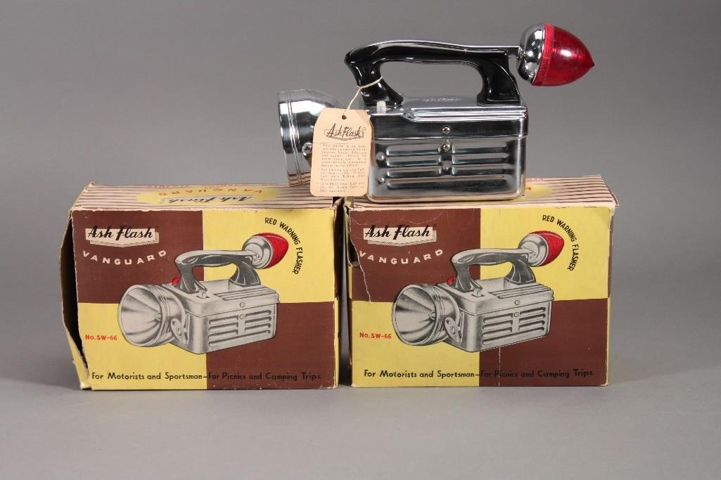 Ash Flash Warning Flashers (3): three Ash flash vanguard red warning flashers. Two are new in original box.