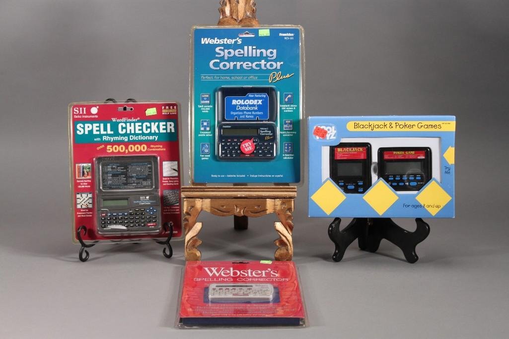 Spell Checkers and Poker Game (4): two Websters spelling correctors, Seiko instruments spell checker, and black jack and poker game.
