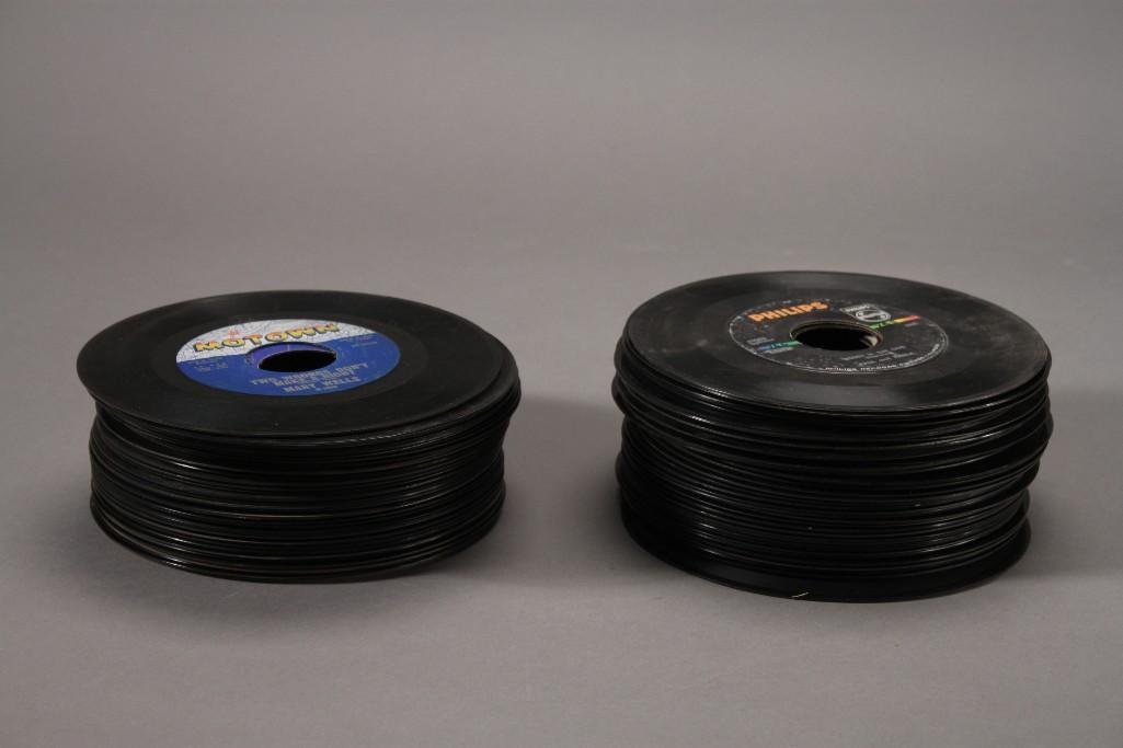 Vintage 45 RMP Vinyl Records: Artists include Bobby Rydell, The Busters, James Brown, The Idols, Nat King Cole, The Furys, and much more.